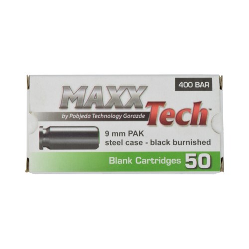 MAXX TECH BLANK CARTRIDGES CALIBER 9mm BLACK BURNISHED (MT9B)