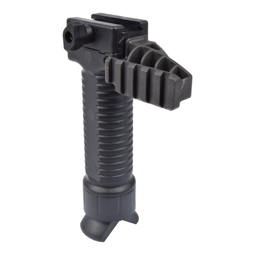 BATTLEAXE GRIP WITH EXTENSIBLE BIPOD AND RAIL FOR ACCESSORIES BLACK (01D)