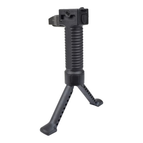 BATTLEAXE GRIP WITH EXTENSIBLE BIPOD AND RAIL FOR ACCESSORIES BLACK (01D)