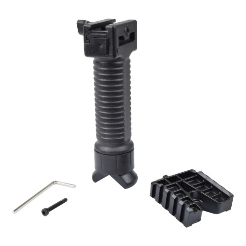 BATTLEAXE GRIP WITH EXTENSIBLE BIPOD AND DOUBLE RAIL FOR ACCESSORIES BLACK (02C)