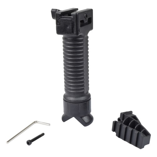 BATTLEAXE GRIP WITH EXTENSIBLE BIPOD AND RAIL FOR ACCESSORIES BLACK (02D)