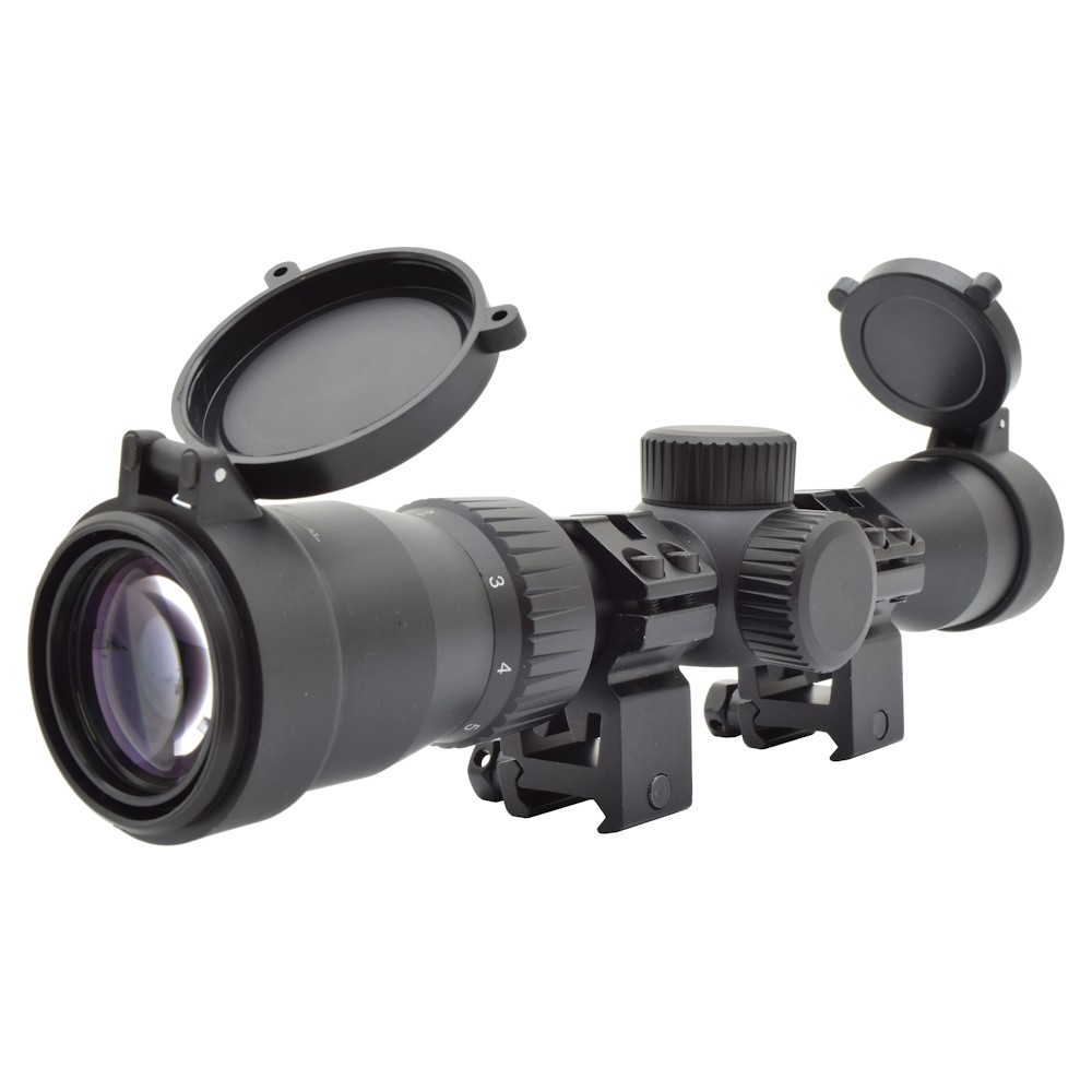 JS-TACTICAL LONG EYE RELIEF RIFLE SCOPE 2x-7X ZOOM 32mm LENS BLACK (JS-2-7X32)