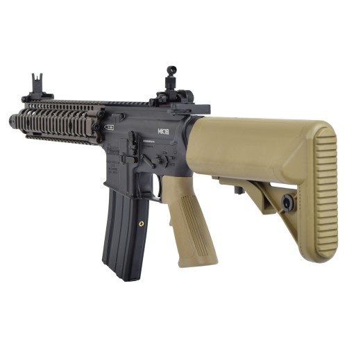 GOLDEN EAGLE GAS RIFLE DANIEL DEFENSE MK18 TWO-TONE BLACK/TAN (GE-6593MT)