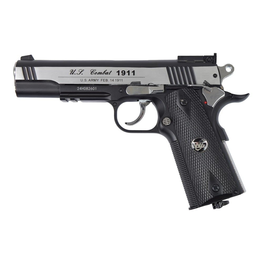 WIN GUN CO2 POWERED BLOWBACK PISTOL BLACK/SILVER (C 601BC)