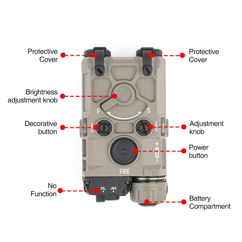 WADSN LASER AIMING DEVICE WITH LED LIGHT DARK EARTH (WD6090-T)