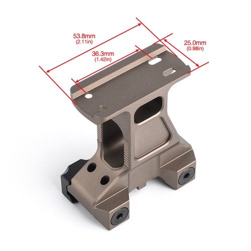 WADSN ATTACCO CON RIALZO 2.91" PER RED DOT T1/T2 DARK EARTH (WS2023-T)